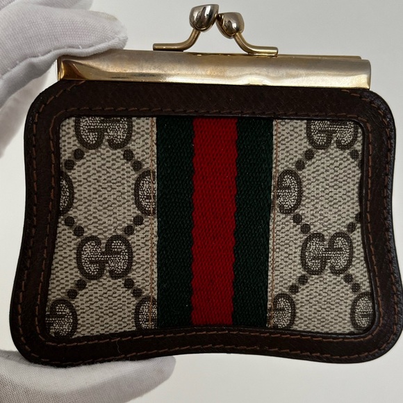 Rare Gucci Kiss Lock Coin Purse Shelly Line EUC Box Circa 1979-80 - Picture 16 of 16